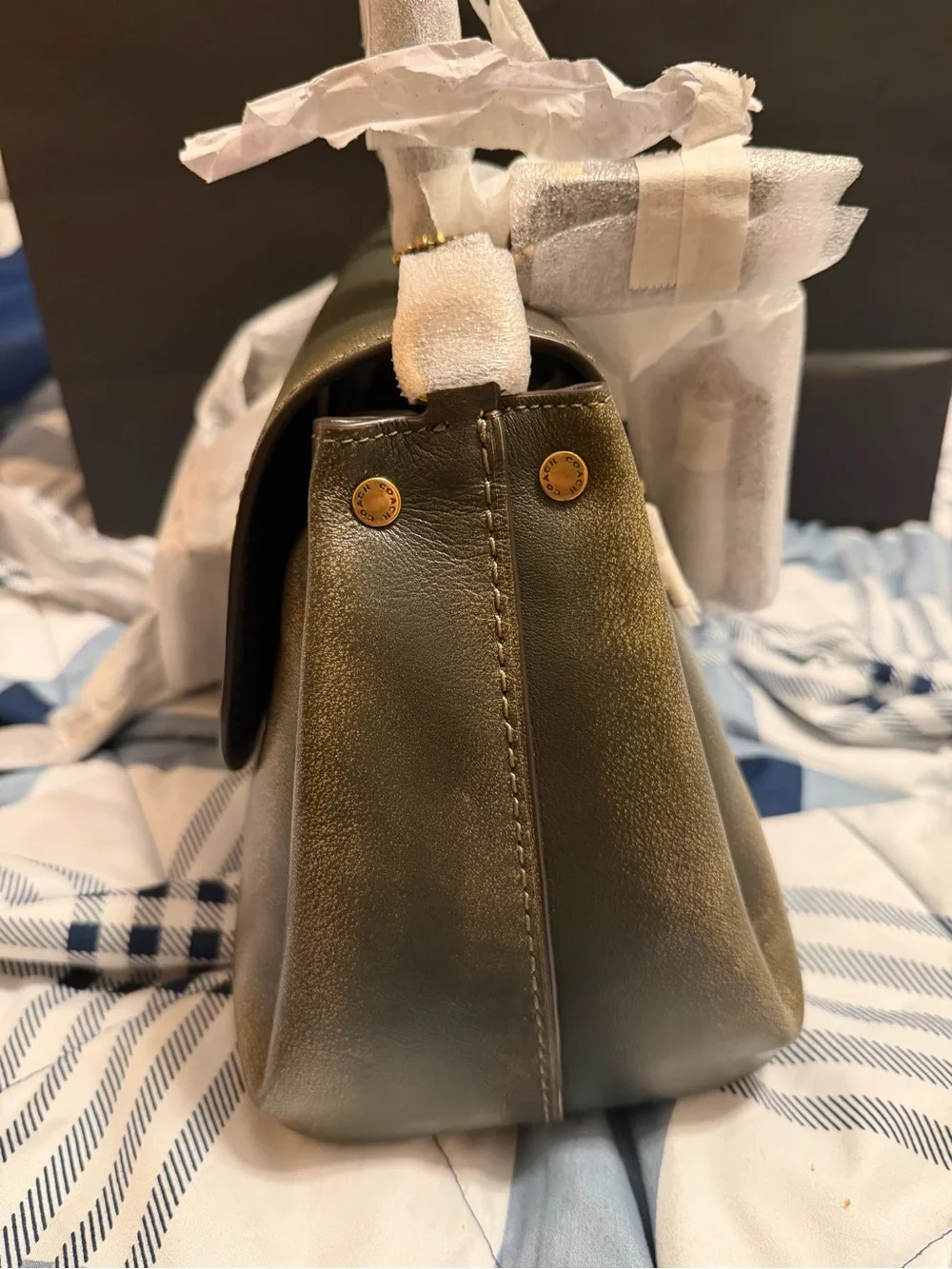 COACH Loved Leather Slouchy Rogue in Green